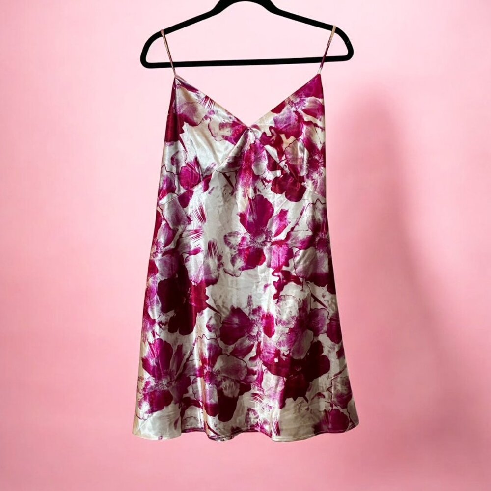 Ambrielle Womens Nightie Pink Floral Sleepwear Lingerie Adjustable Straps XL